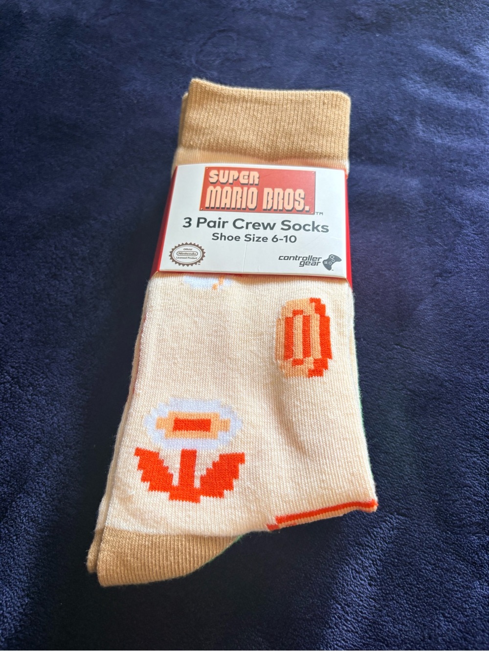 Super Mario Bros 3pk Crew Socks